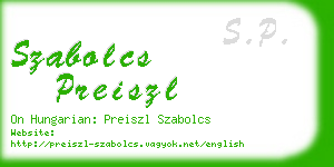 szabolcs preiszl business card